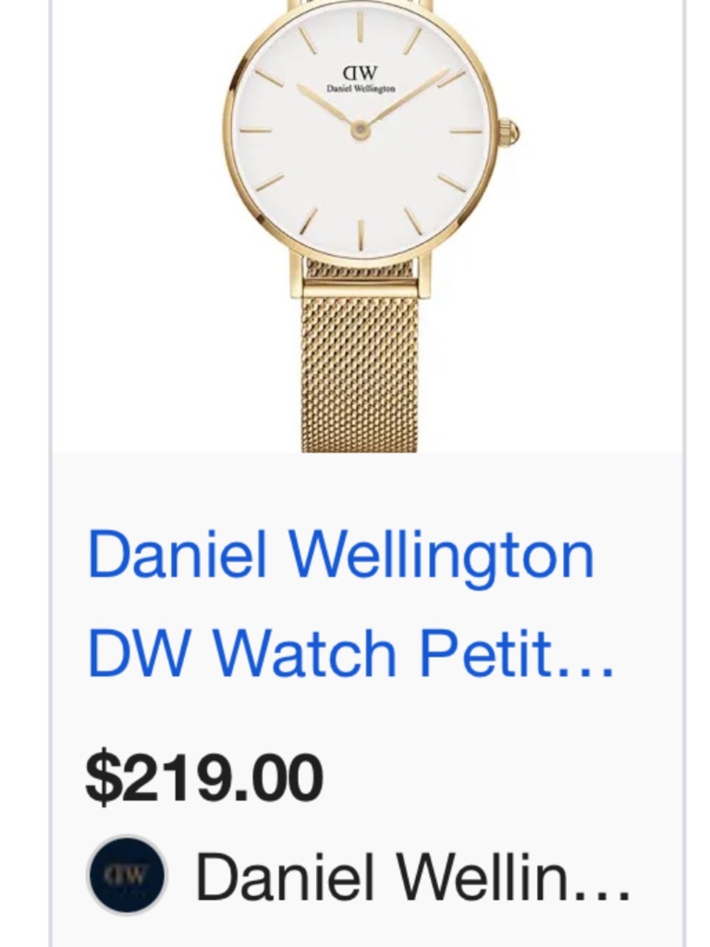 Daniel wellington Petite Evergold